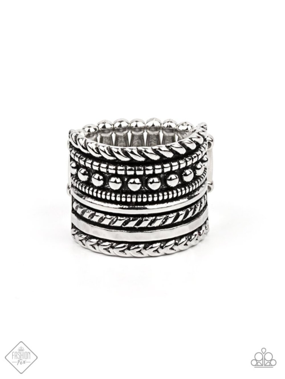 paparazzi Silver Textured Stackable Ring
